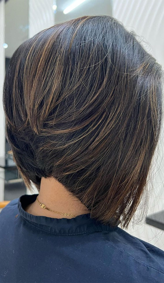 52 Best Bob Haircut Trends To Try in 2023 : Caramel Highlights