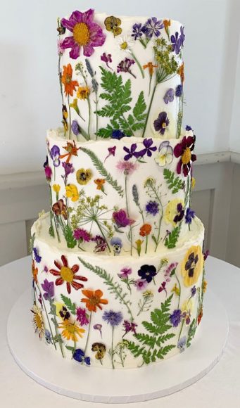 40 Beautiful Wedding Cake Trends 2023 : Colourful Edible Flower Three ...