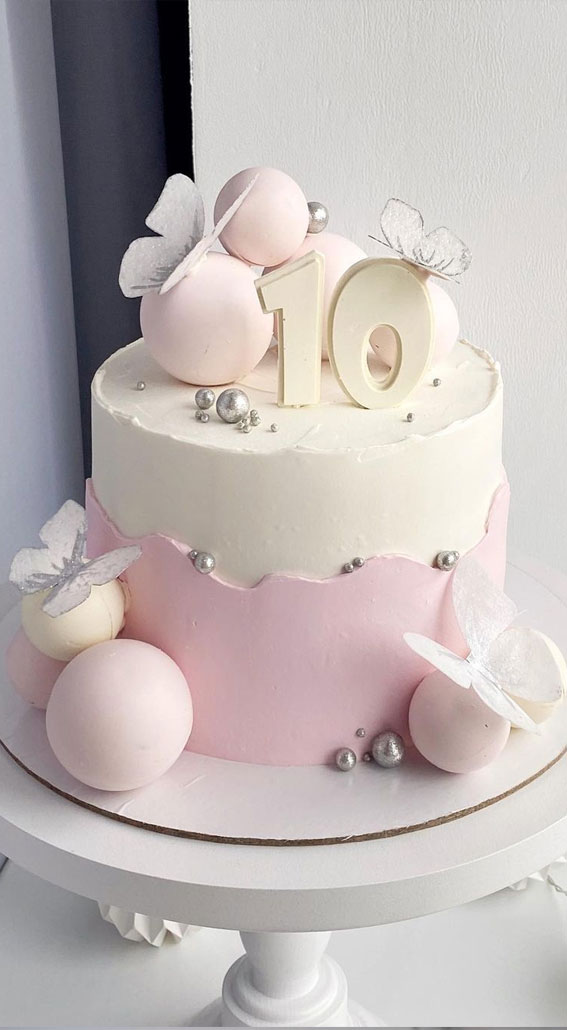 Birthday cake with number 10 lit candle Stock Photo - Alamy