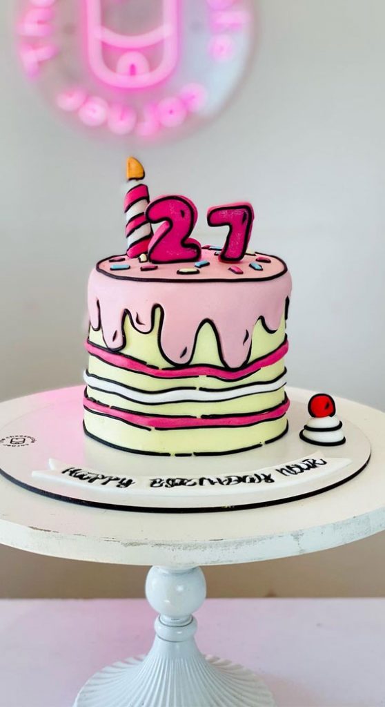 50+ Cute Comic Cake Ideas For Any Occasion : Birthday Cake For 27th