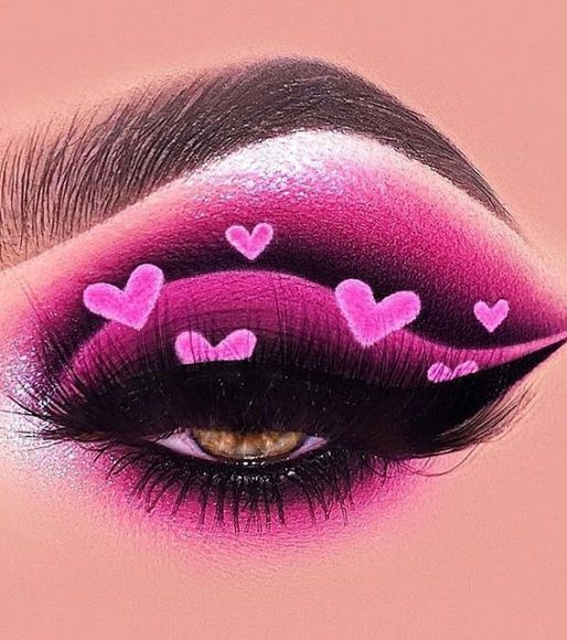 20 Valentines Day Makeup Ideas 2023 Black And Magenta Eye Makeup Look