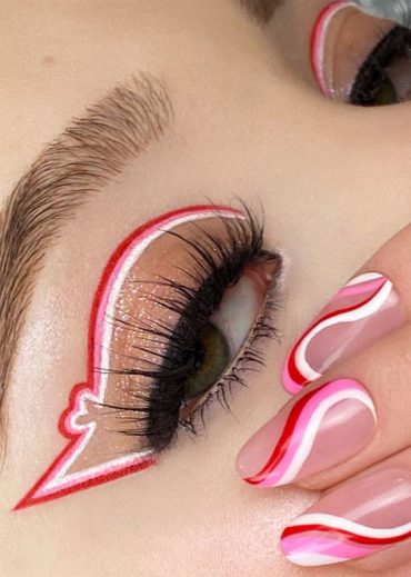 20 Valentines Day Makeup Ideas 2023 Pink Red And White Liner