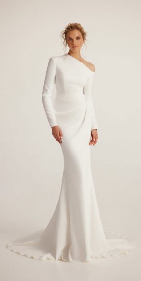 Timeless Wedding Dresses To Lookout One Off The Shoulder Long Sleeves