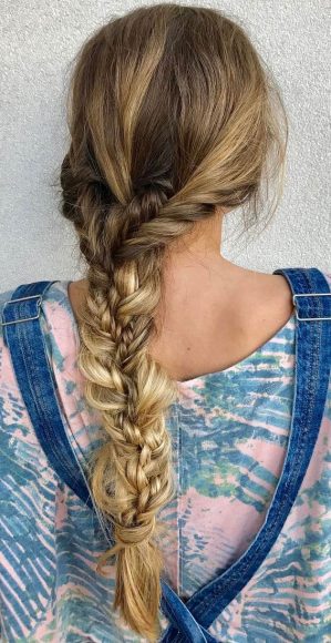 45 Cute Hairstyles for Summer & Beach Days : Braid in Braids