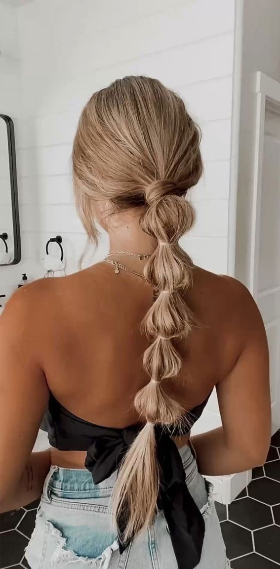 35 Cute and Cool Hairstyles for Teenage Girl : Simple Double Braid Hair Down