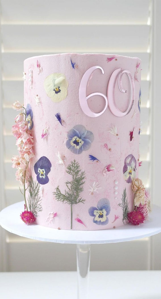 Painted 60th Birthday Cake | Lemon sponge cake with lemon bu… | Flickr