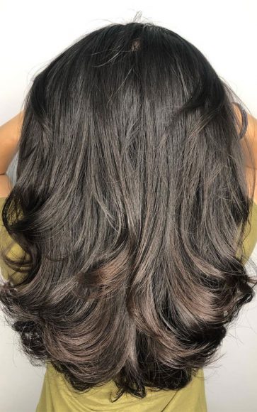 50+ Different Styles of Layered Haircuts : Dark Glazed Layers