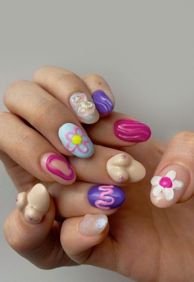 Cute Spring Nails To Inspire You Mix N Match Kawaii Nails