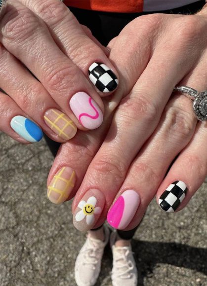 Cute Spring Nails To Inspire You Pick N Mix Retro Pattern