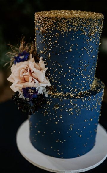 Beautiful 50+ Wedding Cakes to Suit Different Styles : Dark Blue Cake ...