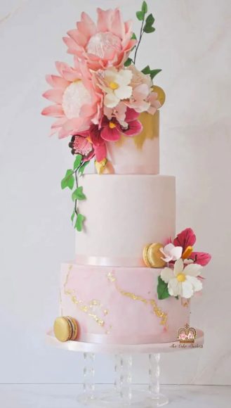 Beautiful 50+ Wedding Cakes to Suit Different Styles : Pink Textured ...