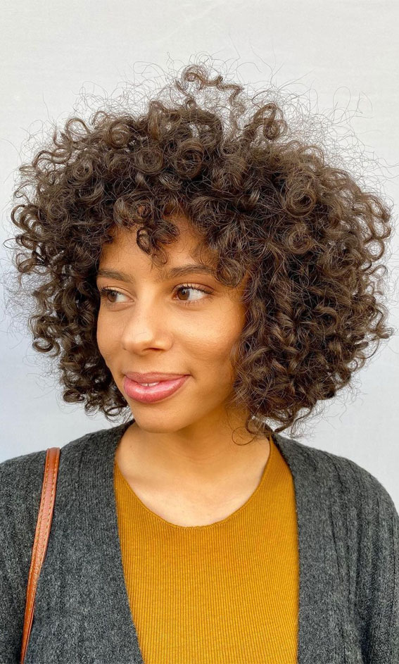 20 Romantic Curly Bob Haircuts Subtle Layered Natural Curl With Bangs 