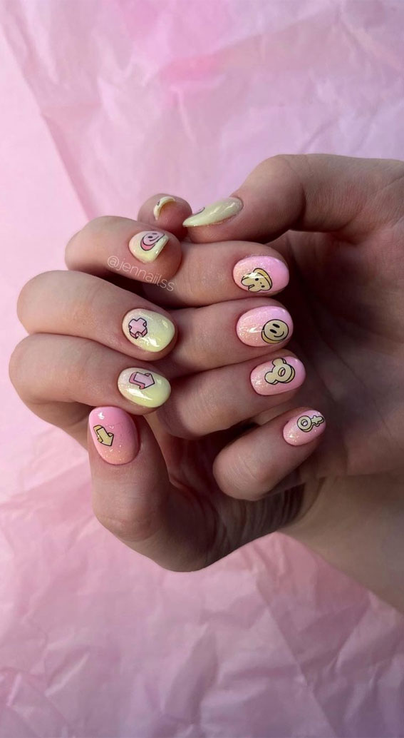 .summer nails, summer nail ideas, summer nail designs, ombre nails
