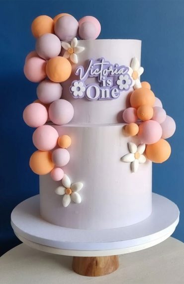 45 Cake Ideas to Remember for Baby's First Milestone : Cascading Pastel ...