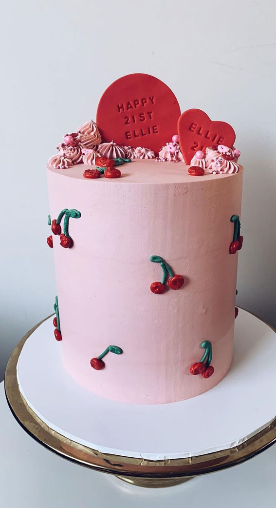 Cherry Chip Cake Recipe with Vintage Piping - Sugar & Sparrow