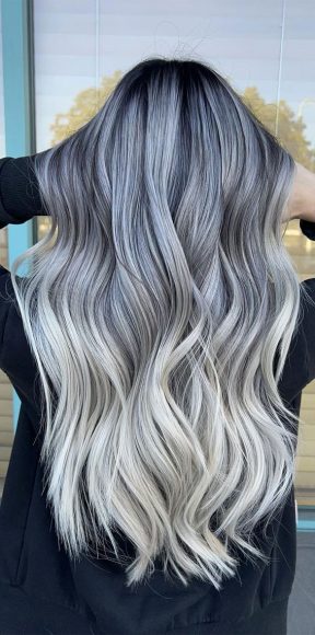 Breathtaking Balayage Hair Colour Ideas : Ash Grey Hair Colour