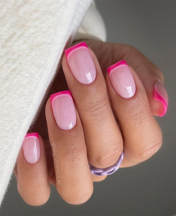 25 Hot Pink Vibrant Nails for Modern Women : Shades of Pink Double ...