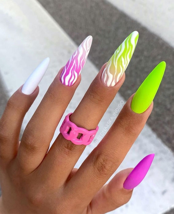 15 Best Neon Nails to Inspire You | Nail art, Animal print nails, Summer  nails