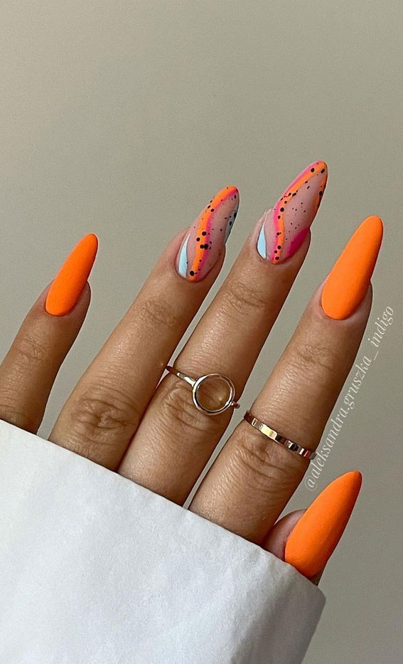 Embrace the Warmth with Radiant Summer Nails Orange Nails Design