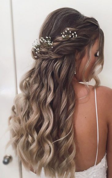 30 Glamorous Braids To Make A Statement On Your Big Day Relaxed And Pretty Half Up 4919