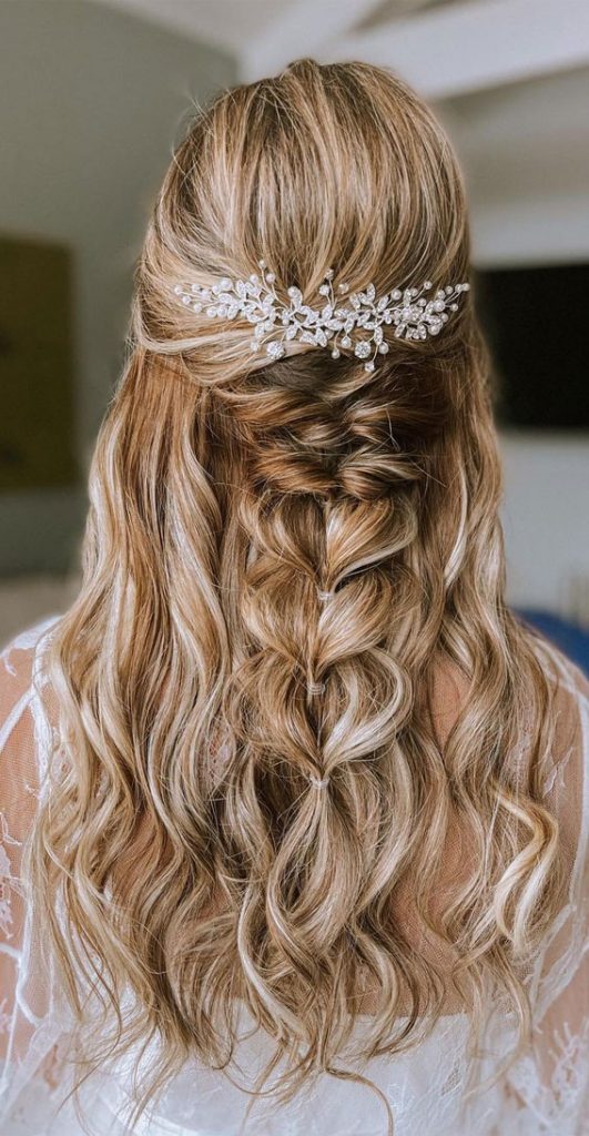 30 Glamorous Braids To Make A Statement On Your Big Day Glam Half Up Braids 4547