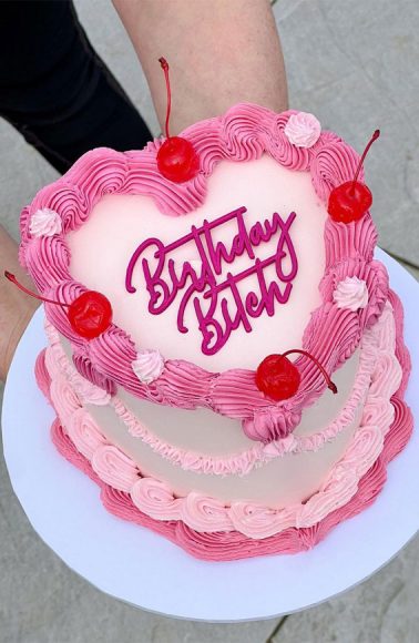 47 Buttercream Cake Ideas For Every Celebration Shades Of Pink Heart Shape Cake 9946