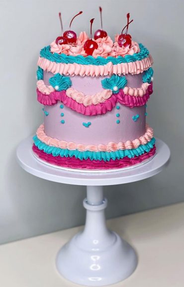 47 Buttercream Cake Ideas for Every Celebration : Lambeth cake with ...