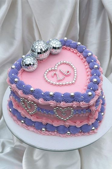 47 Buttercream Cake Ideas For Every Celebration Pink And Purple Buttercream 26th Birthday Cake 0864