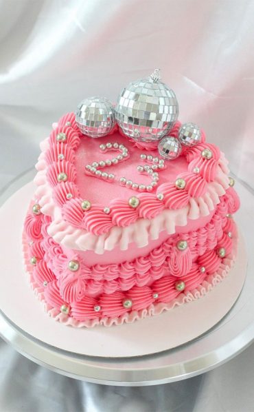 47 Buttercream Cake Ideas For Every Celebration : Pink Disco Cake For 