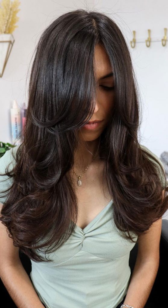 40 Long Layered Haircuts To Try Right Now : Layers with volume and side ...