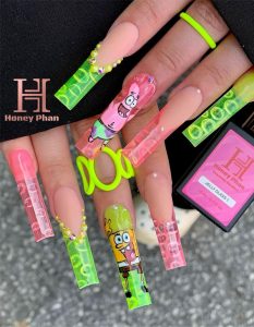 50 Rock Your Style with Trendy Nail Designs : Sponge Bob Jelly Acrylic ...