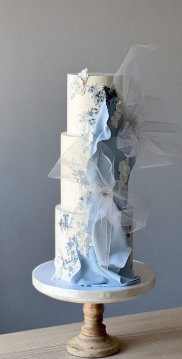 50 Romantic Wedding Cakes Love's Sweet Symphony : Blue Drape Wedding Cake