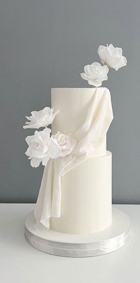 50 Romantic Wedding Cakes Love's Sweet Symphony : 2 Tier Drape Wedding Cake