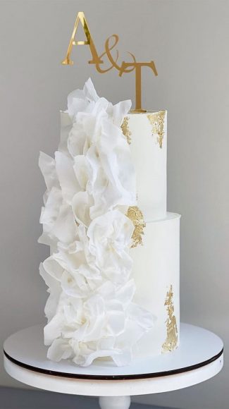 50 Romantic Wedding Cakes Loves Sweet Symphony Ruffle Cascading Cake 