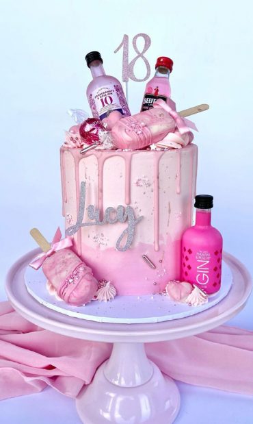 18th Birthday Cake Ideas For A Memorable Celebration Pink Gin Cake 5868