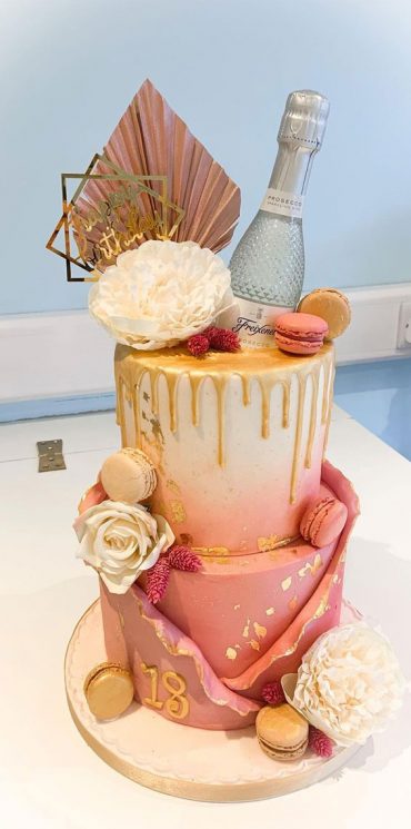 18th Birthday Cake Ideas For A Memorable Celebration Gold Dripped Pink Cake 2065