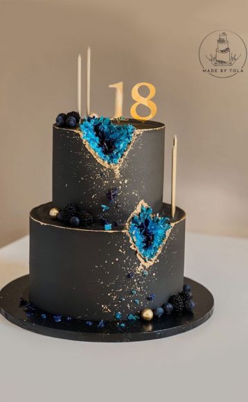 18th Birthday Cake Ideas for a Memorable Celebration : Black & Blue ...