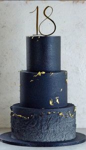 18th Birthday Cake Ideas for a Memorable Celebration : Textured Black ...