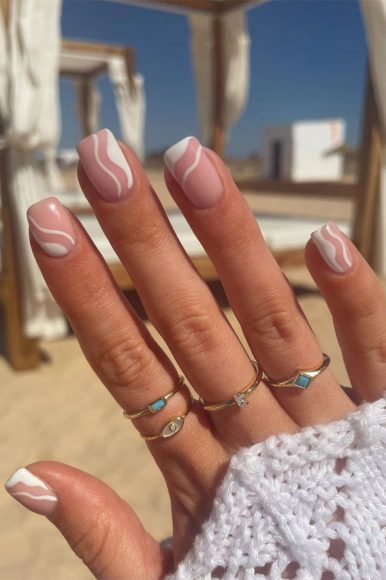 Chic Summer Nail Ideas Embrace The Season With Style White On Nude Nails