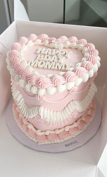 40 Delightful Lambeth Birthday Cake Ideas : Pink & White Birthday Cake ...