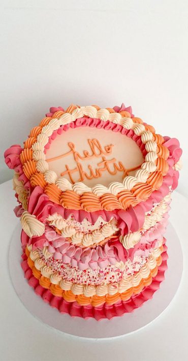 40 Delightful Lambeth Birthday Cake Ideas Sprinkles Frills And Pink And Orange Colour Palette 6818