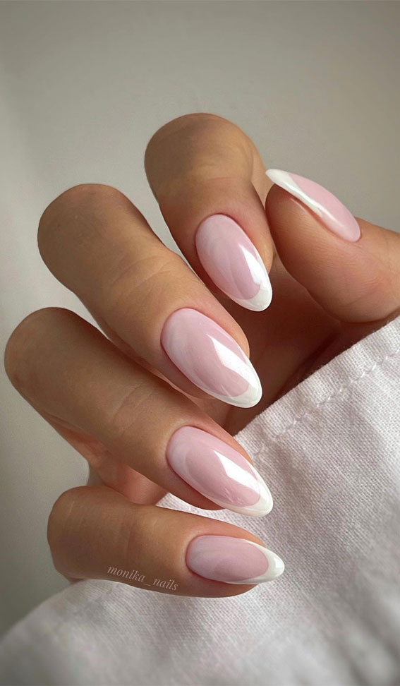 40+ Brilliant Chrome Nail Art Designs : Glazed Donut French Tips