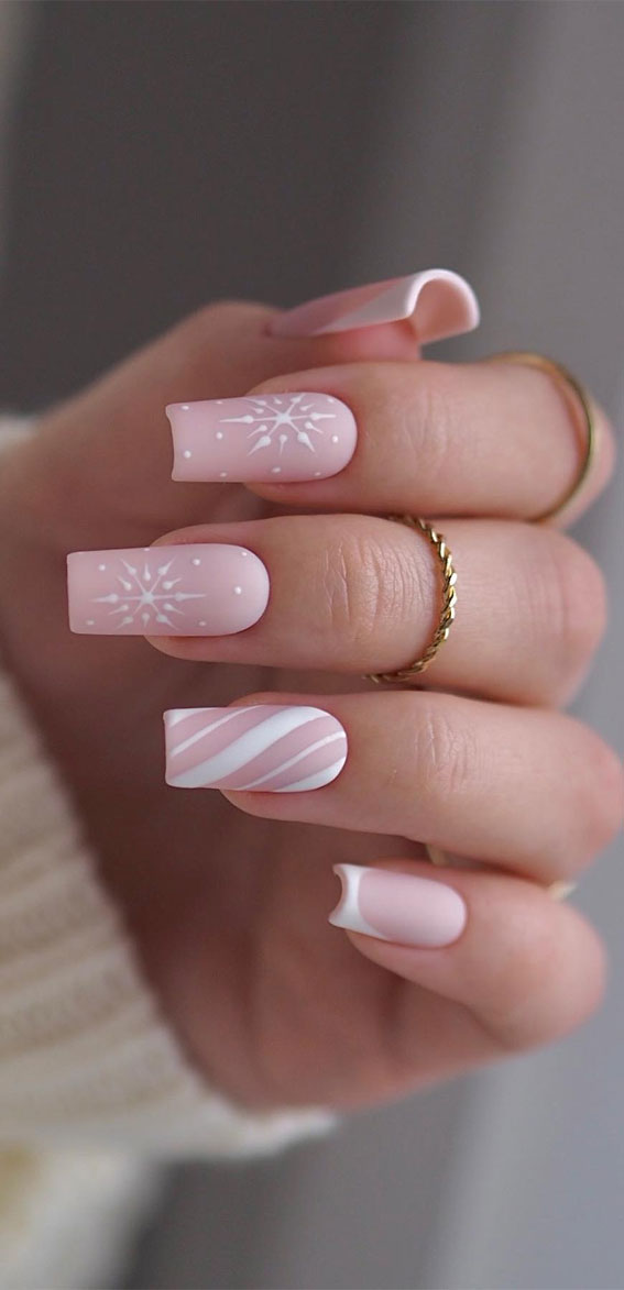 Festive Fingertips 52 Enchanting Christmas Nail Ideas : Blush Pink ...