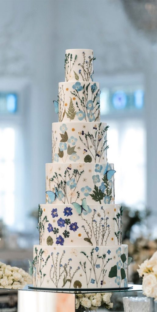 40 Inspiring Wedding Cake Creations : Blue Enchantment Edible Floral ...