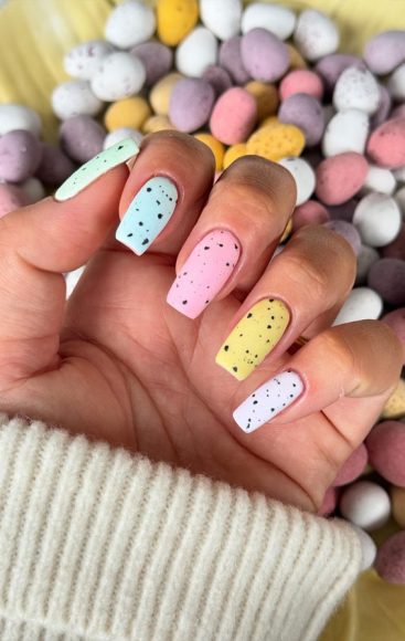 Easter Nail Art Designs That Dazzle Pastel Speckled Egg Nails