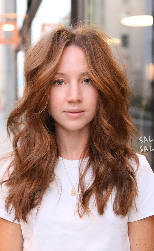 Copper Soft Shag Long Layers : 50 Best haircuts & Hairstyles To Try