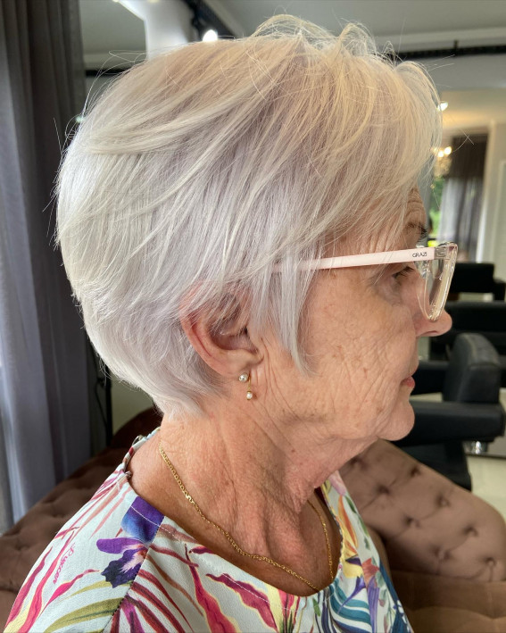 This Short Haircut with Thin Fine Hair Looks Good On This Lady over 70