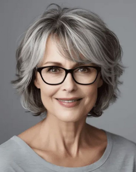 Short Haircut for Women Over 60 with Glasses, bixie haircut, long pixie haircut for women over 60 with glasses