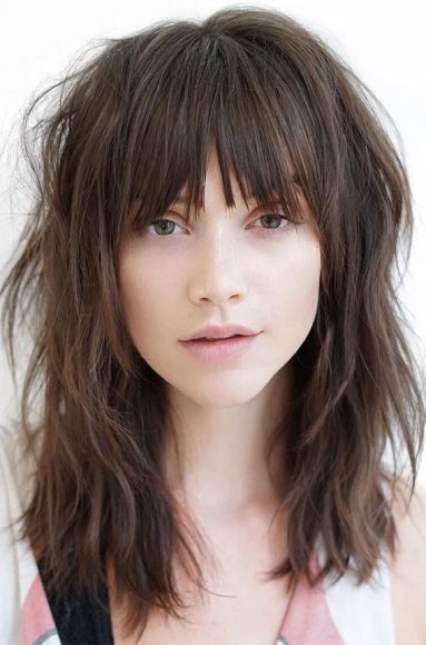 Mid-Length Shaggy with Fringe : 50 Best haircuts & Hairstyles