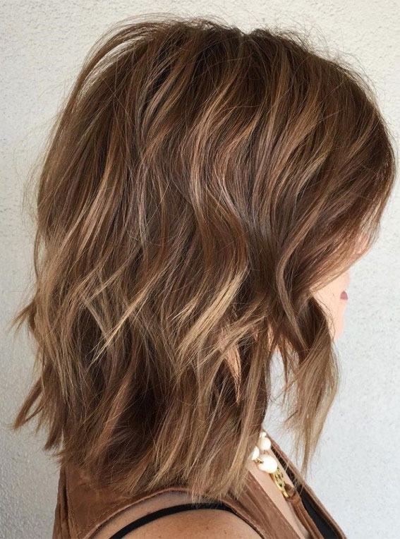 Brunette Textured Lob Haircut : 50 Best haircuts & Hairstyles To Try
